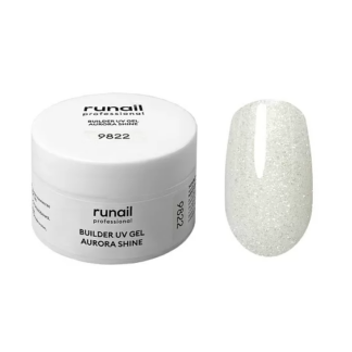 ruNail Гель моделирующий UV BUILDER GEL AURORA SHINE №9822, 15г