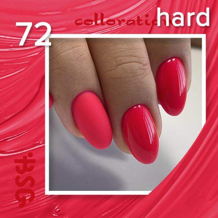 Цветная жесткая база Colloration Hard №072 - Яркий кораллово-розовый неон (20 мл)
