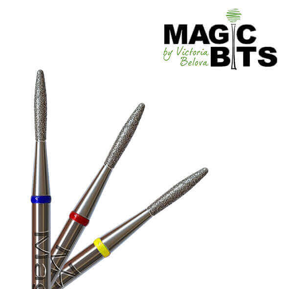 Magicbits Фреза Алмазное пламя 1.8 мм КРУГЛЫЙ кончик (Абразивность: Экстра мягкая)