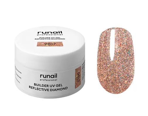 ruNail Гель моделирующий UV BUILDER GEL REFLECTIVE DIAMOND №9817, 15г