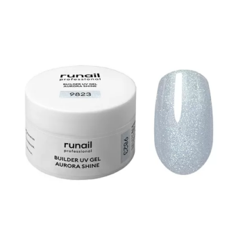 ruNail Гель моделирующий UV BUILDER GEL AURORA SHINE №9823, 15г