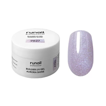 ruNail Гель моделирующий UV BUILDER GEL AURORA SHINE №9827, 15г