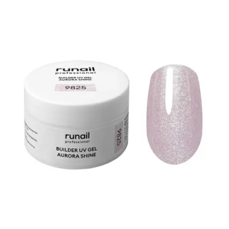 ruNail Гель моделирующий UV BUILDER GEL AURORA SHINE №9825, 15г