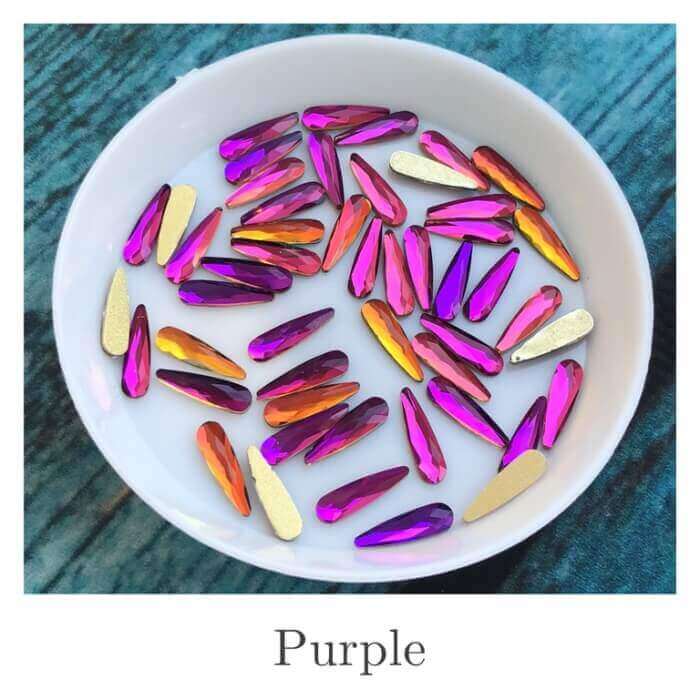 Стразы капля 3*10 мм Purple, 2 шт
