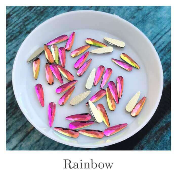 Стразы капля 3*10 мм Rainbow, 2 шт