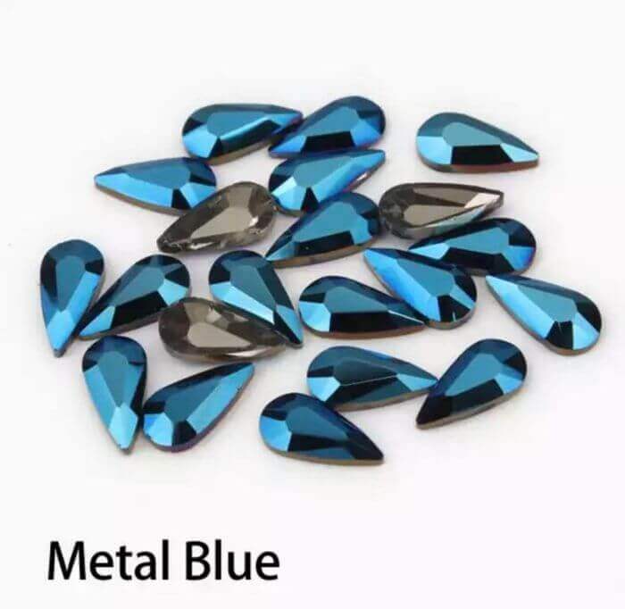 Стразы капля 5*8 мм Blue Metalic, 2 шт